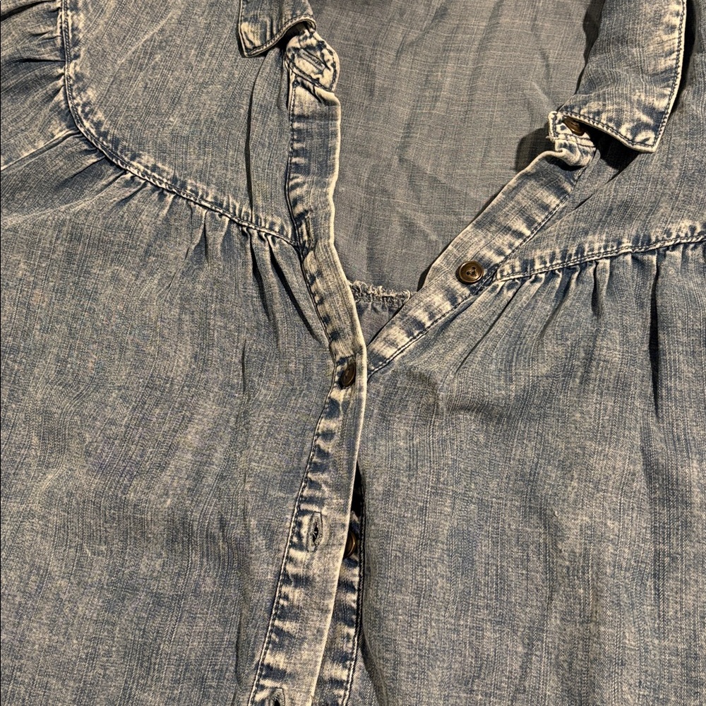 Jane and Delancey Light Blue Denim Blouse - Picture 2 of 4